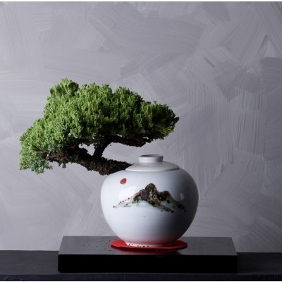 눈향나무 산수화 백자(도나랑)