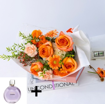 샹스오스플렌디드 50ml와 꽃다발