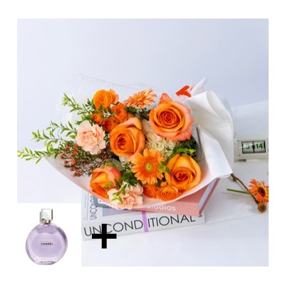 샹스오스플렌디드 50ml와 꽃다발